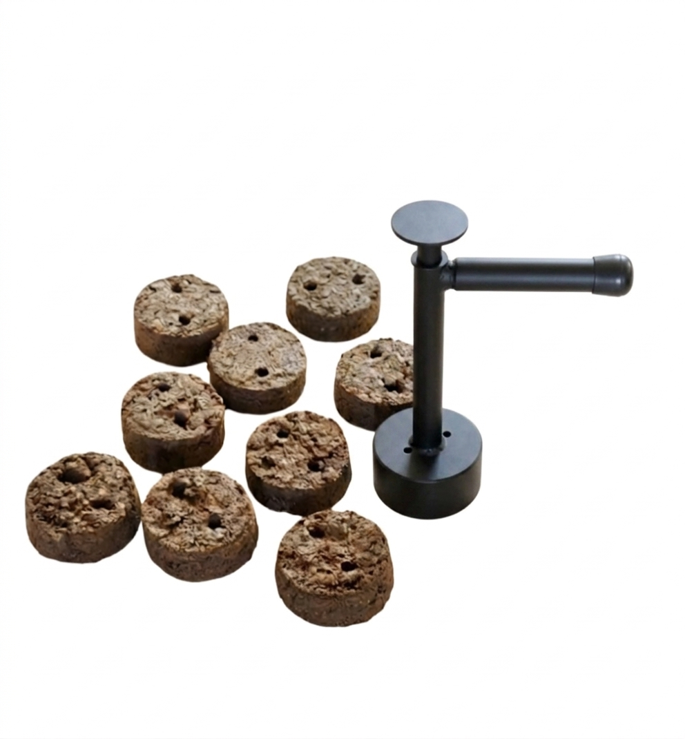 Metal Cow Dung Cake Maker 4x2inch cup , 1ft tool
